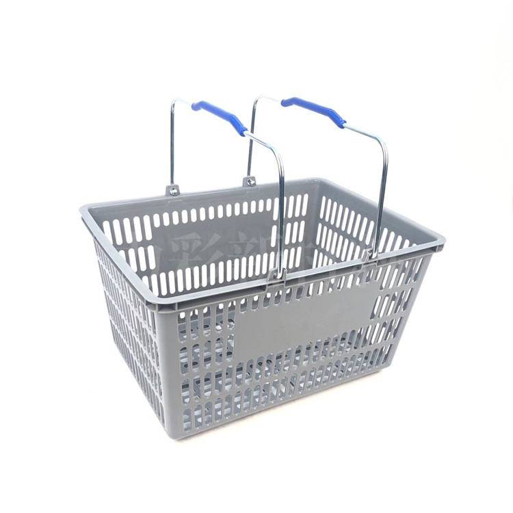 LC-STL-5 plated handle medium hollow shopping basket