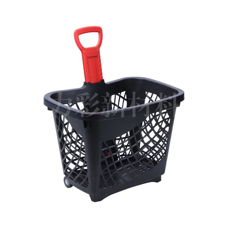 LC-TL-10 Two-wheeled shopping basket with colored nylon handle